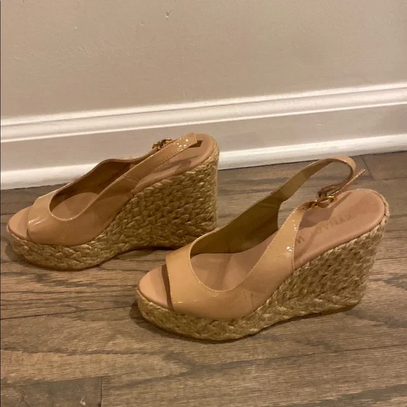 Stuart Weitzman Tan Wedge Sandals - Picture 3 of 5